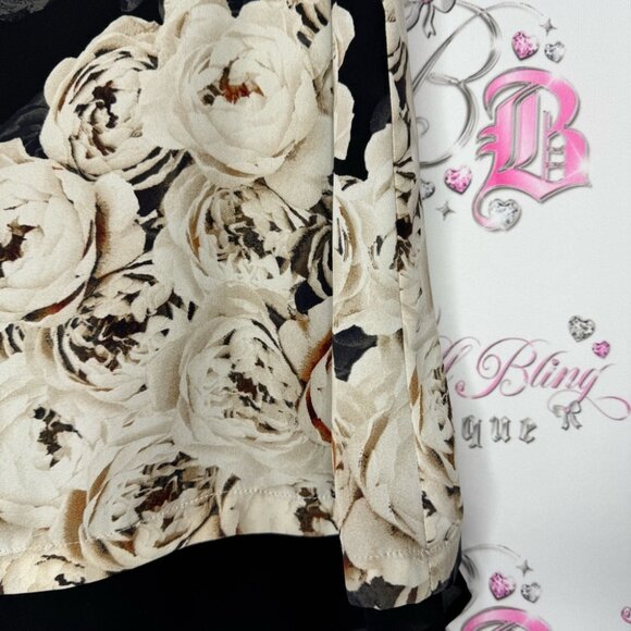 Rose + Olive tank top blouse roses cream Floral Sleeveless Top - Beige and Black - Picture 9 of 13